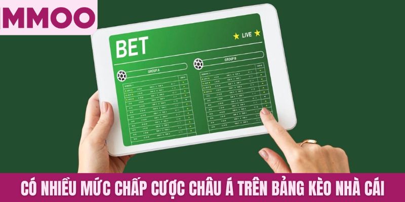 Có nhiều mức chấp cược châu Á trên bảng kèo nhà cái