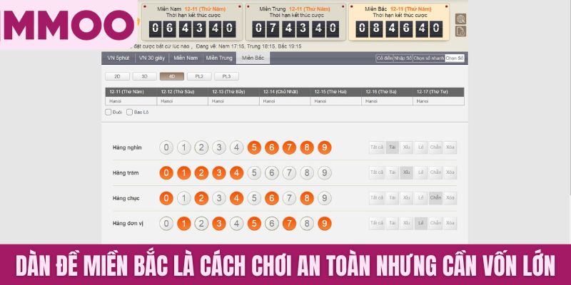 Dàn đề miền Bắc là cách chơi an toàn nhưng cần vốn lớn