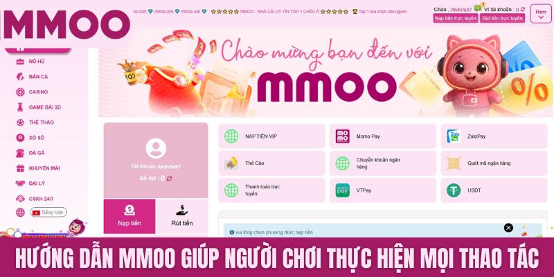 Hướng dẫn MMOO giúp người chơi thực hiện mọi thao tác