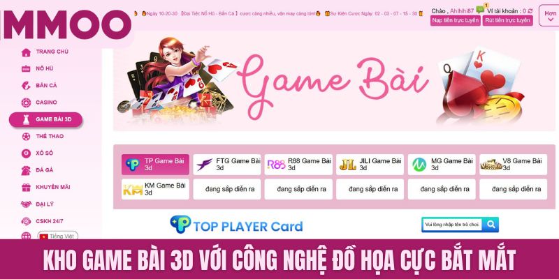 Kho game bài 3D với công nghệ đồ họa cực bắt mắt