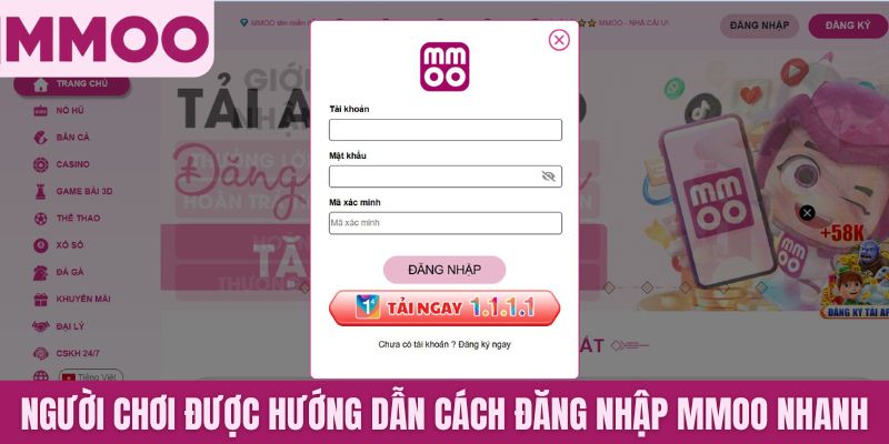 Người chơi sẽ được hướng dẫn cách đăng nhập MMOO nhanh