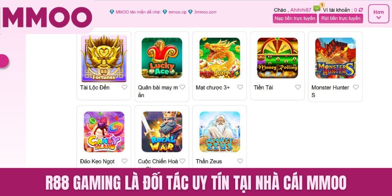 R88 Gaming là đối tác uy tín tại nhà cái MMOO