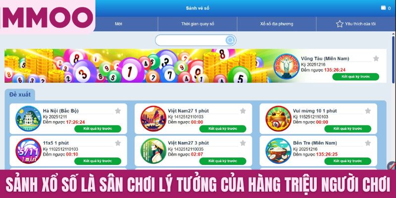 Sảnh xổ số là sân chơi lý tưởng của hàng triệu người chơi