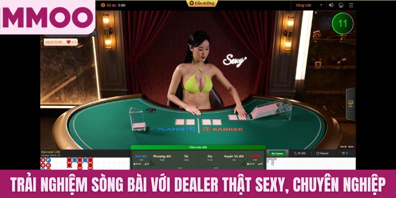 Trải nghiệm sòng bài với dealer thật sexy, chuyên nghiệp
